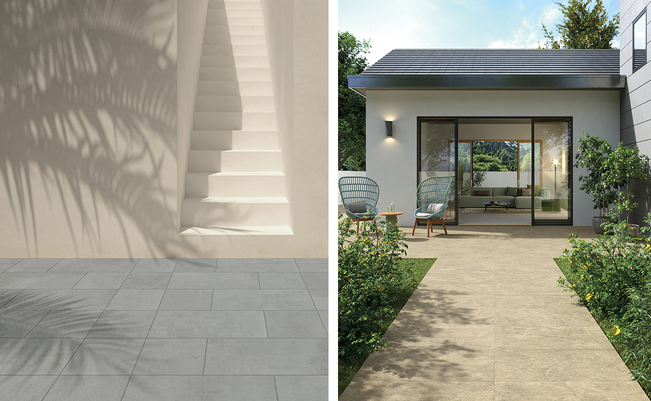 Stone effect outdoor flooring