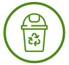 Green bin icon with recycling arrows