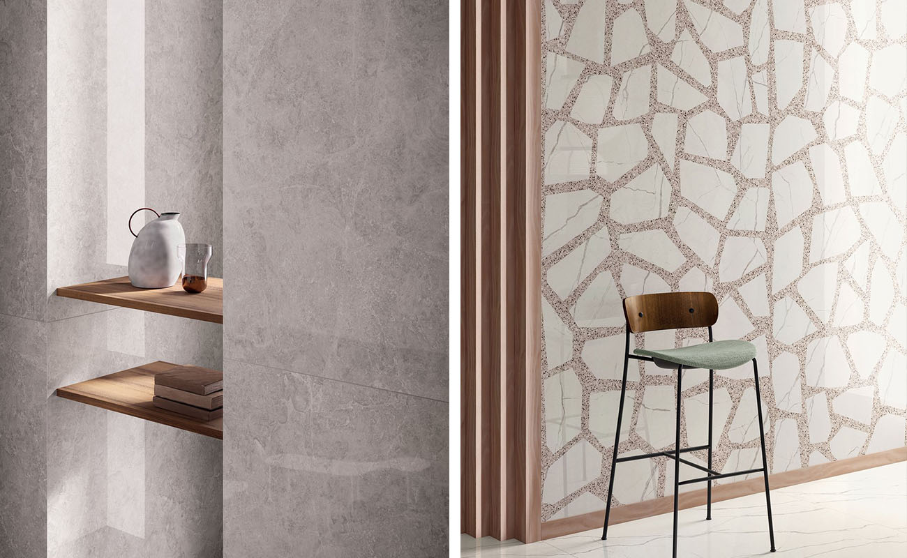 Piastrelle in ceramica effetto marmo Foyer