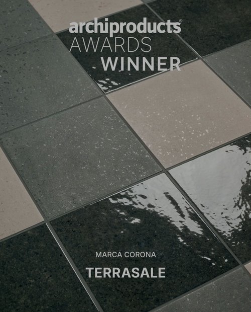 Close-up of Marca Corona Terrasale tiles, winners of the ADA 2025.