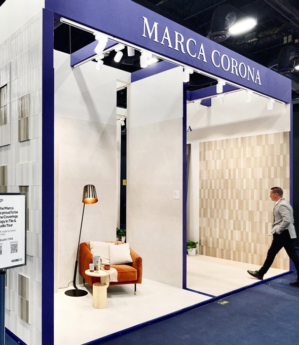 Marca Corona booth at trade fair