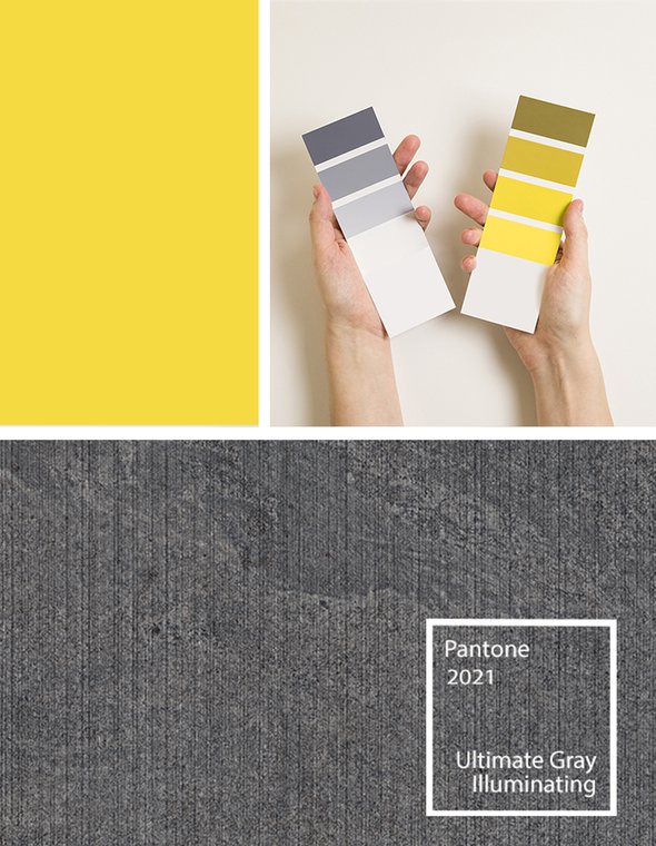 Pantone color of the year 2021: giallo e grigio