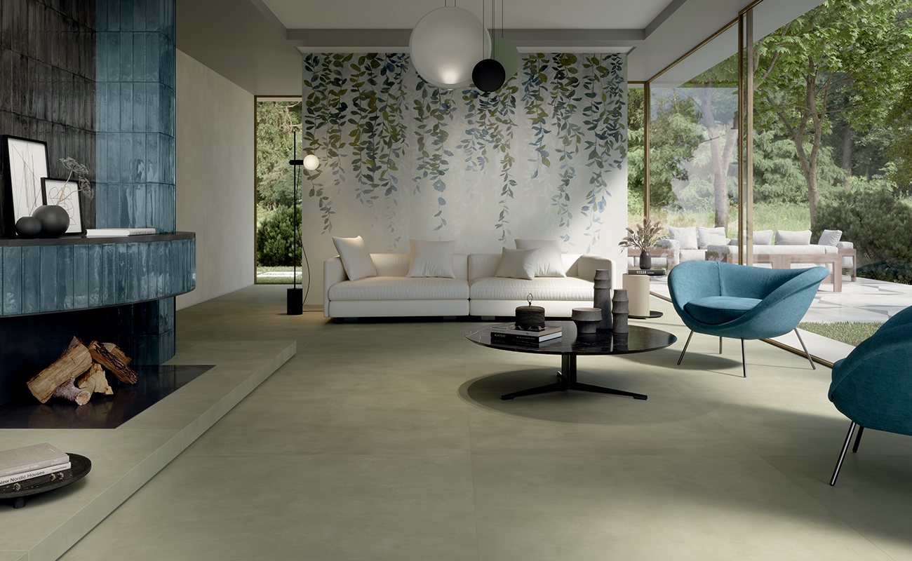 Concrete effect porcelain stoneware