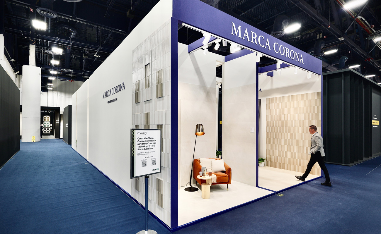 Marca Corona booth at trade fair