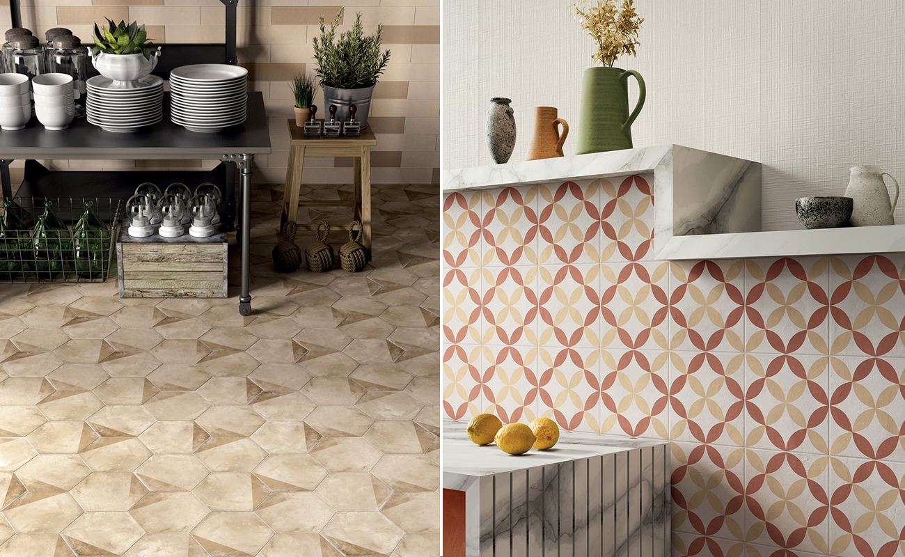 The Marca Corona Encaustic Tiles: colours and sizes