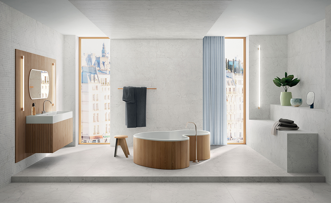 lastre ceramiche grandi formati Foyer di Marca Corona