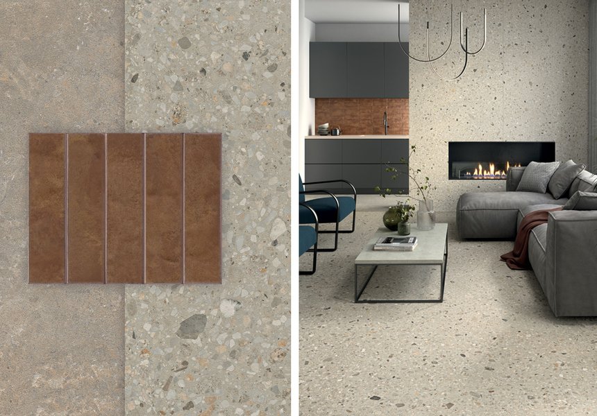 Proyectos para casas modernas: salones con baldosas y placas grandes ...