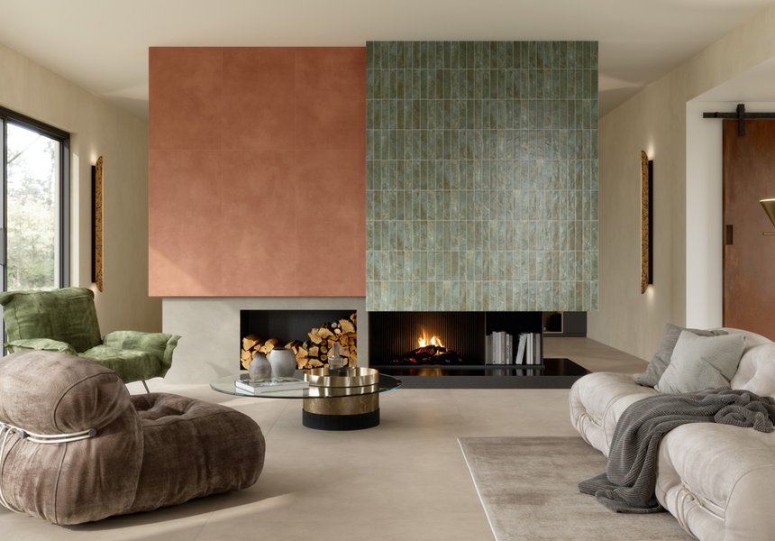 Proyectos para casas modernas: salones con baldosas y placas grandes ...
