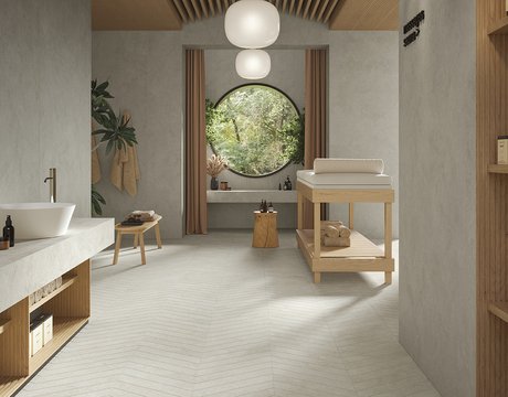 Image of the collection Arkigeo, BATHROOM TILES, Commercial spaces, STONE EFFECT