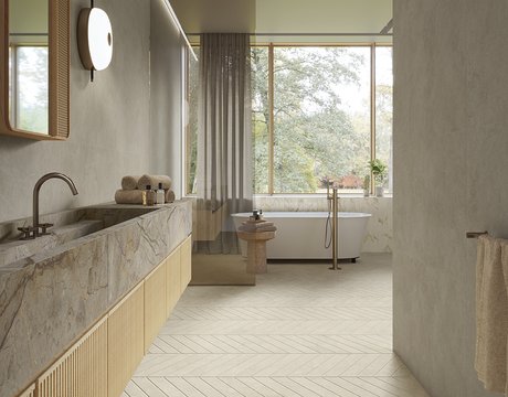 Image of the collection Arkigeo, BATHROOM TILES, STONE EFFECT