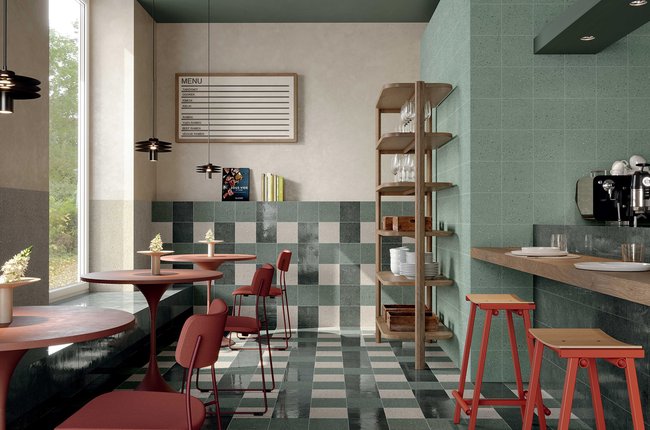 Image of the collection Terrasale, Commercial spaces, TERRACOTTA AND CONCRETE EFFECT