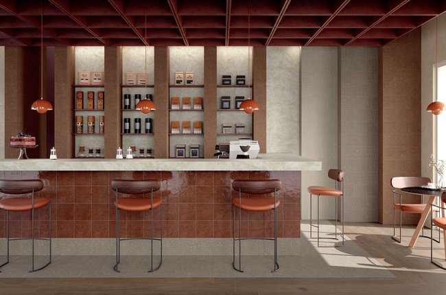 Image of the collection Terrasale, Commercial spaces, TERRACOTTA AND CONCRETE EFFECT