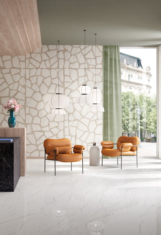 Foyer: Marca Corona porcelain stoneware tiles