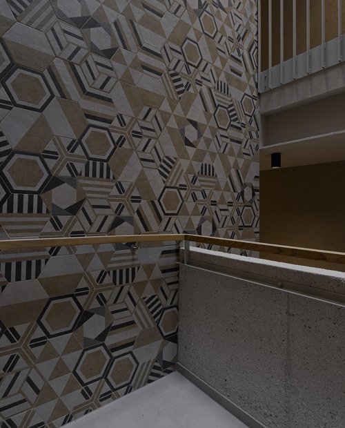 Complesso residenziale Progetto realizzato in Slovenia con le collezioni Arkistyle, Multiforme Dune, Terra, Terra.Art, TexTile, Foyer, Foyer Royal