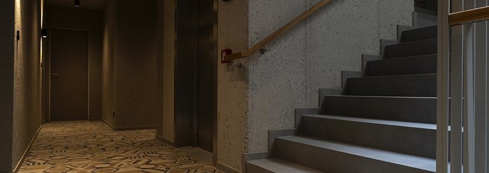 Complesso residenziale Progetto realizzato in Slovenia con le collezioni Arkistyle, Multiforme Dune, Terra, Terra.Art, TexTile, Foyer, Foyer Royal