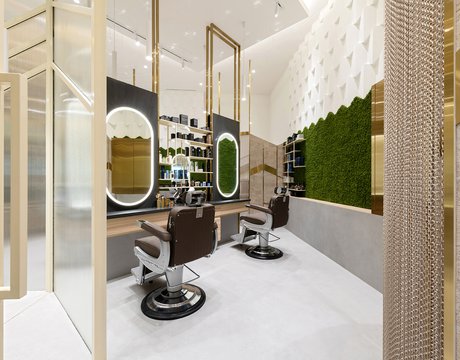CT Style Hair Salon: Marca Corona porcelain stoneware tiles